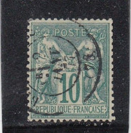 France - Année 1876/78 - Sage Type I - N°YT 65 - 10c Vert - Oblitération CàD - 1876-1878 Sage (Type I)