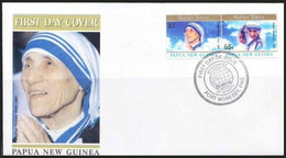 Papua New Guinea 1997 FDC, Se Tenant Mother Teresa, Nobel Peace Winner - Moeder Teresa