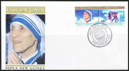 Papua New Guinea 1997 FDC, Se Tenant Mother Teresa, Nobel Peace Winner - Madre Teresa