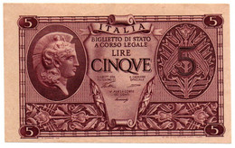 Italia - 5 Lire 1944     ---- - Italia – 5 Lire