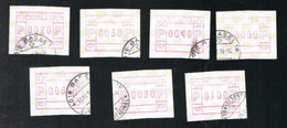 SVIZZERA (SWITZERLAND) - MI AT3.3B  - 1981 ATM FRANCOBOLLI AUTOMATICI (7 WITH DIFFERENT VALUE & WHITE PAPER)     - USED° - Automatenzegels