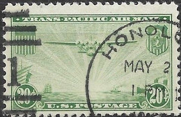USA 1935 Air. Trans-Pacific Air Mail - Martin M-130 Flying Boat - 20c. - Green FU - 1a. 1918-1940 Used