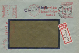 Deutsches Reich Einschreibe Brief Mit Freistempel München 1942 Hertie Waren Und Kaufhaus - Marcofilie - EMA (Print Machine)