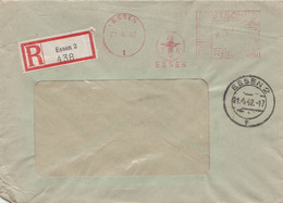 Deutsches Reich Einschreibe Brief Mit Freistempel Essen 1942 TA Schwert Mit Flamme - Marcofilie - EMA (Print Machine)