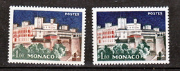 Monaco  550  Variété Ciel Bleu Nuit Palais Rose Et Normal   Neuf ** TB - Variétés