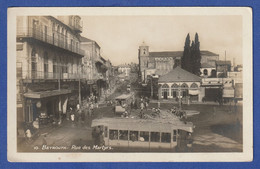 CPA LIBAN - BEYROUTH - Rue Des Martyrs - Avec Tramways - Lebanon