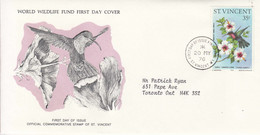 1976 St. Vincent Hummingbirds Birds Oiseaux Addressed WWF First Day Cover - Kolibries