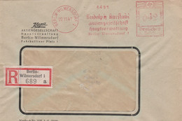 Deutsches Reich Einschreibe Brief Mit Freistempel Berlin Wilmersdorf 1941 Rudolph Karstadt - Marcofilie - EMA (Print Machine)