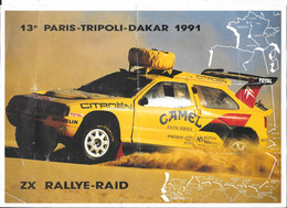 Sport Automobile - Photo Publicitaire 13e Paris-Tripoli-Dakar 1991 - Citroën ZX Rallye-Raid, Vainqueur à Dakar - Sporten