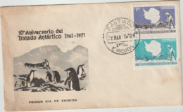 10° Aniversario Del Tratado Antártico 1961-1971 - PRIMER DIA DE EMISION - Santiago CHILE - Autres & Non Classés