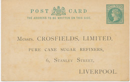 GB 1901, QV ½d Blue-green Superb Unused Printed To Order Postal Stationery „Messrs. Crossfields, Limited; Liverpool; - Postwaardestukken