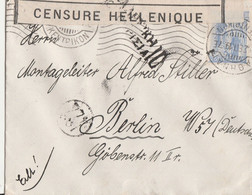 Griechenland Brief Mit Zensur Censure Helleniqe 1919 Nach Berlin - Brieven En Documenten