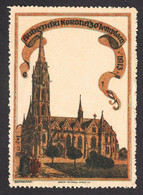 Mátyás Matthias Coronation CHURCH CATHEDRAL Budapest LABEL CINDERELLA VIGNETTE HUNGARY 1913 - Chiese E Cattedrali