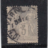 France - Année 1876/98 - Type Sage - Type II - N°YT 87 - 3c Gris - Oblitération CàD - 1876-1898 Sage (Tipo II)