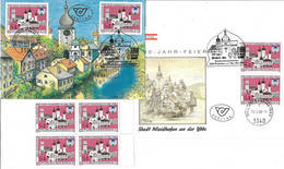 4107i: Österreich 1986, Heimatsammler 3340 Waidhofen An Der Ybbs, Kombi- FDC Plus Maximumkarte Plus Viererblock ** - Waidhofen An Der Ybbs