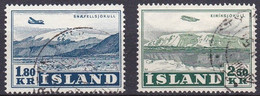 IS341 – ISLANDE – ICELAND – 1952 – PLANES OVER GLACIERS – Y&T # 27/8 USED 20 € - Luftpost
