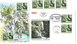4107e: Österreich 1986, Naturschönheiten Tschauko-Fall, Ferlach, 2 Gute FDC- Belege, Plus 3 Marken ** - Ferlach