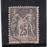 France - Année 1876/98 - Type Sage - Type II - N°YT 97 - 25c Noir S.rose - Oblitération CàD - 1876-1898 Sage (Type II)