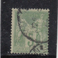 France - Année 1876/98 - Type Sage - Type I - N°YT 102 - 5c Vert Jaune - Oblitération CàD - 1898-1900 Sage (Tipo III)