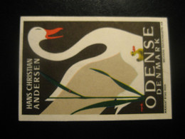 ODENSE Hans Christian ANDERSEN Swan Swans Poster Stamp Vignette DENMARK Label Bird Birds - Swans