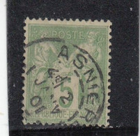 France - Année 1876/98 - Type Sage - Type II - N°YT 106 - 5c Vert Jaune - Oblitération CàD - 1898-1900 Sage (Tipo III)