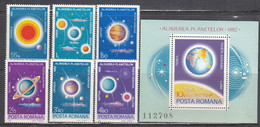 Romania 1981 - Astronomy: Rare Planetary Constellation In Year 1982, Mi-Nr. 3795/800+Bl. 181, MNH** - Nuovi