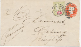 GB 1895 QV ½d Orange Postal Stationery Env Size E Uprated W Jubilee 2d Tied By Duplex Postmark „LONDON-S.W / S.W / 45" - Storia Postale