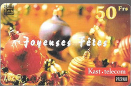 CARTE-PREPAYEE-FR-KAST-50F-NOEL-JOYEUSES FETES-12/99-6000Ex-Gratté -TBE-RARE - Kerstmis
