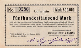Billet De Nécessité Allemand - 500,000 Mark 1923 - 500.000 Mark