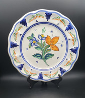 ✅➡️Assiette Déco SPAIN 1960 Céramique Fait Main  Fleurs Signé JB  Diam 30cm TBE  #220412 - Other & Unclassified