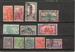 INDE   Dominion  1949  Y.T. N° 7 à 22  Incomplet  Oblitéré - Used Stamps
