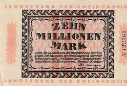 Billet De Nécessité Allemand -10,000000 Mark 1923 RHEIN PROVINZ - 10 Miljoen Mark