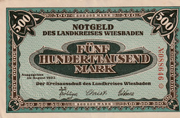 Billet De Nécessité Allemand -500 Mark 1923  Wiesbaden - 500 Mark