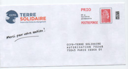 Prêt-à-poster. Enveloppe Prio Postréponse Marianne L'engagée CCFD-Terre Solitaire. Lot 232193 - PAP: Antwort/Marianne L'Engagée