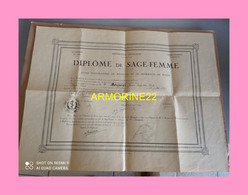 DIPLOME DE SAGE FEMME DE L ECOLE DE ROUEN 1943 - Diploma & School Reports