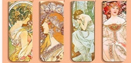 China Magnet Bookmark，Alphonse Maria Mucha Painting，4 Bookmarks - Marque-Pages