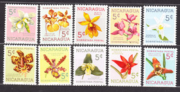 Nicaragua 1962 Postage Due Flowers Mi#61-70 Mint Never Hinged - Nicaragua