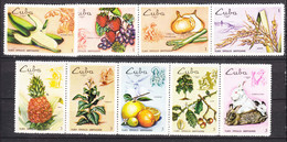 Cuba 1969 Fruits Plants Animals Mi#1518-1529 Mint Never Hinged Short Set - Nuovi