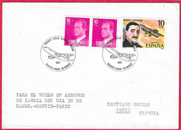 SPAGNA - PRIMER VUELO AEROBUS IBERIA DA MADRID A PARIGI * 30.3.1981* - Cartas & Documentos