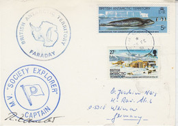 British Antarctic Territory (BAT) Ca MV Society Explorer Ca Captain Card  Ca Faraday 25 FE 1991 (AT174) - Storia Postale