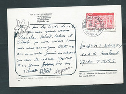 Cpsm Gf -  Carte Envoi De Andorre    En 1989  Affranchie Pour La France   Maca 3789 - Lettres & Documents