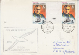 British Antarctic Territory (BAT) Ernest Shackleton Gutter Ca RRS John Biscoe Card  Ca Faraday 26 MR1991 (AT175) - Covers & Documents