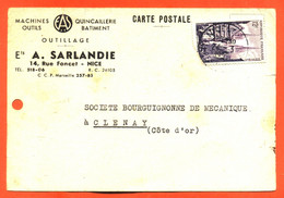 Carte Postale 1955 Ets A Sarlandie Outillage à Nice Pour Clenay ( 21 ) - Briefe U. Dokumente