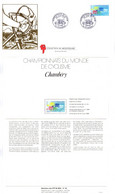 19 000 Ex. Sur OR " CHAMPIONNATS DU MONDE DE CYCLISME DE CHAMBERY " Sur Enveloppe 1er Jour + Notice 1989 N°YT 2588 FDC - Radsport