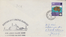 British Antarctic Territory (BAT) CA RRS James Clark Ross  Cover  Ca Rothera 10 - 1991 (AT176) - Storia Postale