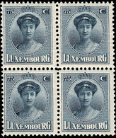 Luxembourg, Luxemburg 1924 Grande Duchesse Charlotte Bloc 4x 75c. Neuf MNH** - 1921-27 Charlotte Voorzijde