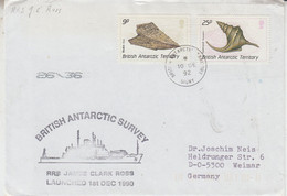 British Antarctic Territory (BAT) Ca RRS James Clarck Ross  Cover  Ca Signy 10 DE 1992 (AT178) - Lettres & Documents