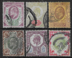 Great Britain 1902 King Edward VII 6val Mi N.105-106,108-110,114 US - Used Stamps