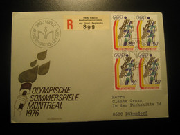 VADUZ 1976 To Dubendorf Volleyball Volley Montreal Olympic Games Olympics Registered FDC Cancel Cover LIECHTENSTEIN - Volleyball