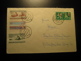 AKEN 1961 Volleyball Volley Fishing Canoeing Canoe Rowing Stamps Sports On Cancel Cover DDR GERMANY - Volleyball